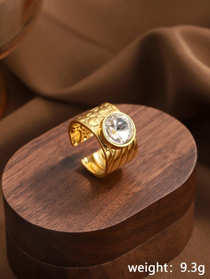 Jewelry Vintage Style Simple Style Geometric 304 Stainless Steel Wide Band Rings Open Rings