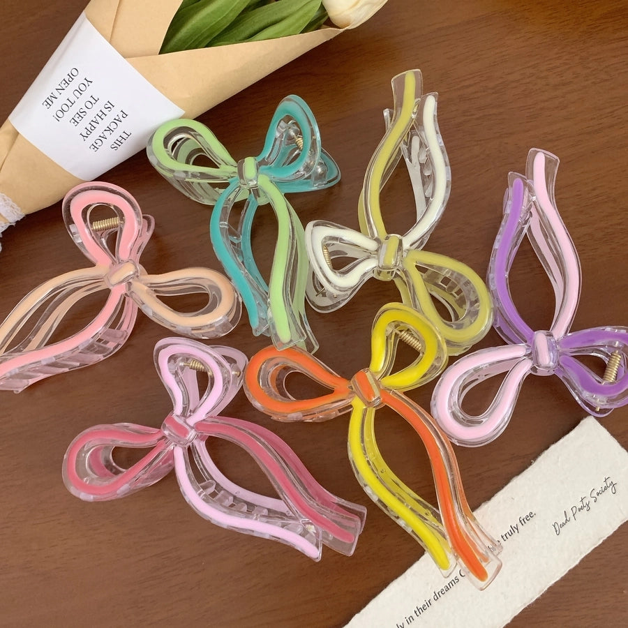 Women's Cute Sweet Korean Style Bow Knot Acetic acid sheets Handmade Hair Claws