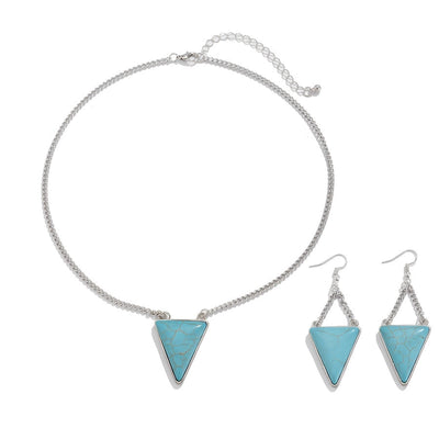 Copper Water Droplets Eye Rhombus Jewelry Set