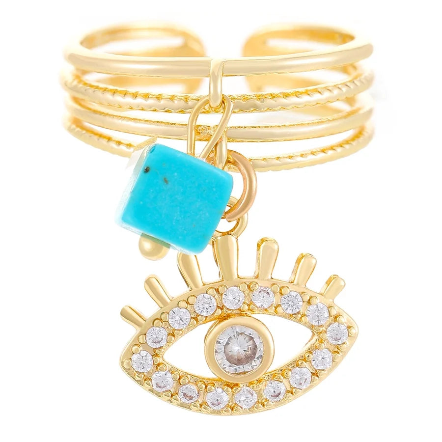 Copper Devil's Eye Starfish Cat Claws Charm Rings Open Rings