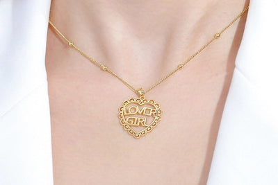 Jewelry Cute Heart Shape Copper Plating Pendant Necklace