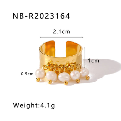 Jewelry Vintage Style Simple Style Geometric 304 Stainless Steel 18K Gold Plated Open Rings