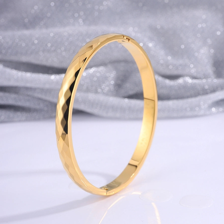 Casual Simple Style Solid Color Titanium Steel  Bangle