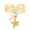 Copper Devil's Eye Starfish Cat Claws Charm Rings Open Rings