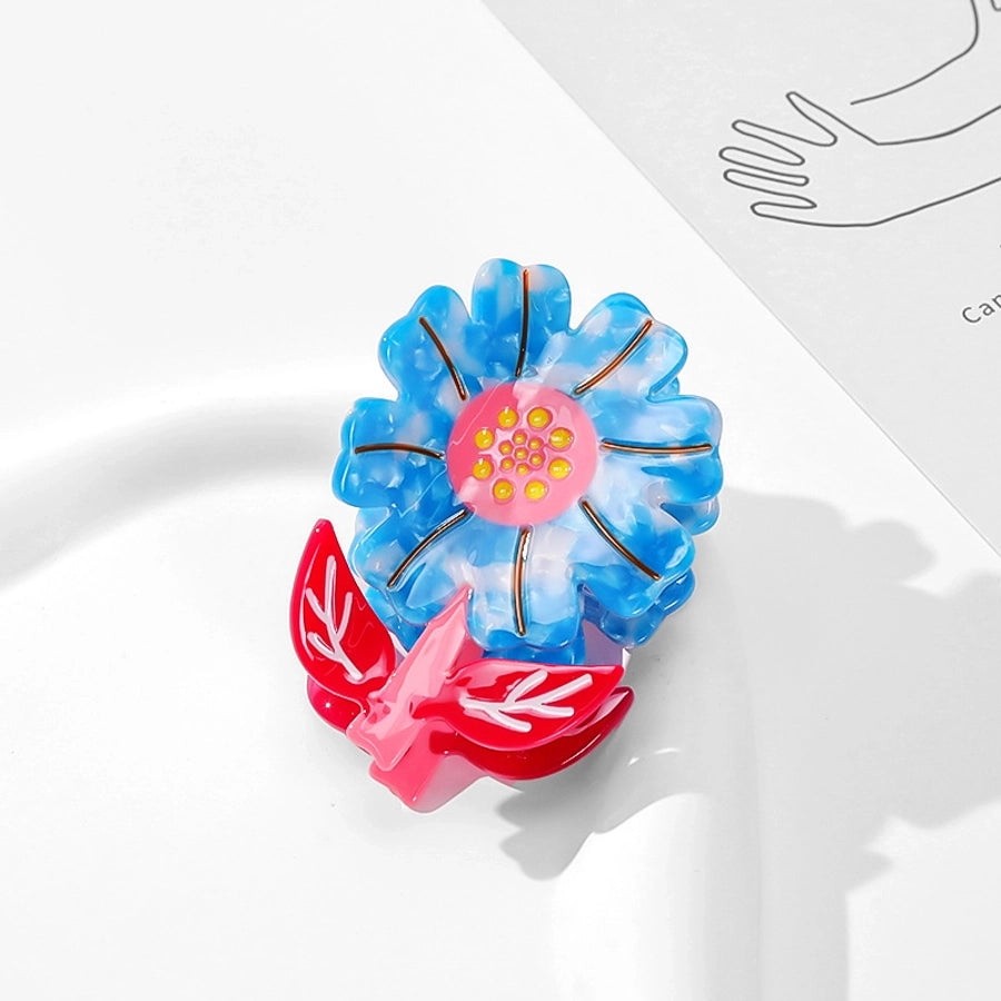 Women's Sweet Artistic Flower Acetic acid sheets Hair Claws