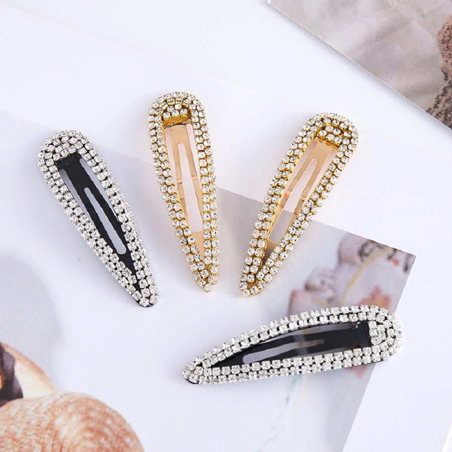 Women's Luxurious Sweet Shiny Geometric Iron Inlay Rhinestones Hair Clip