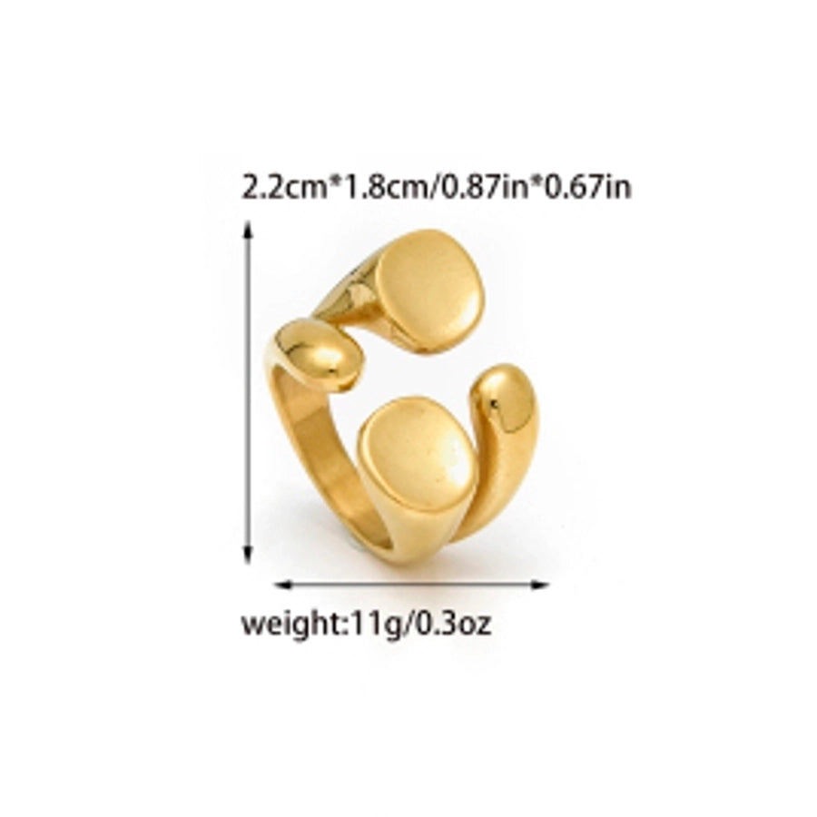 Jewelry Modern Style Classic Style Commute Geometric 304 Stainless Steel Pearl Zircon 14K Gold Plated Inlay Rings
