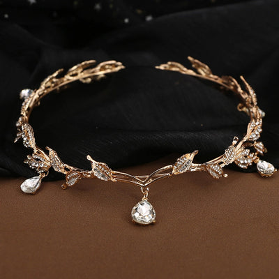 Korean-style eyebrow pendant wedding headdress bridal jewelry alloy rhinestone headband crown princess hair accessories wedding accessories