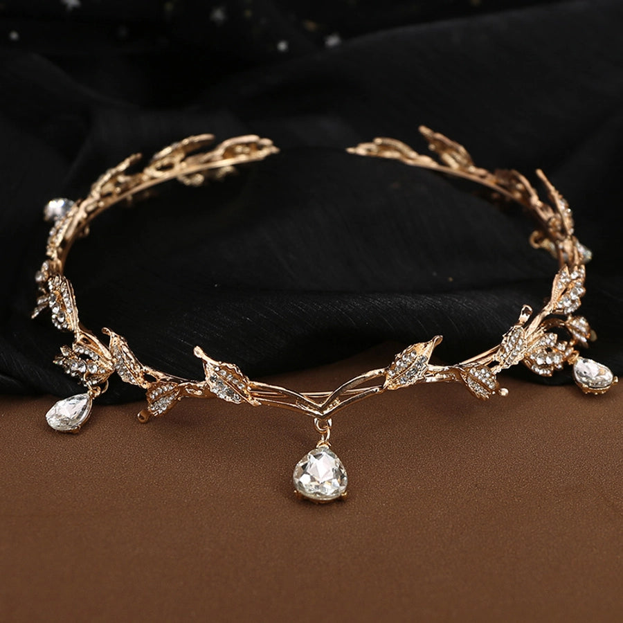 Korean-style eyebrow pendant wedding headdress bridal jewelry alloy rhinestone headband crown princess hair accessories wedding accessories