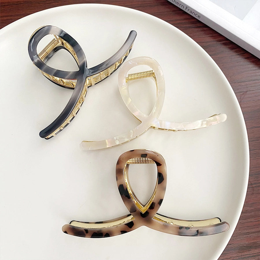 simple style color block alloy hair claws