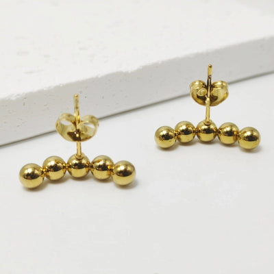 1 Pair IG Style Classic Style Cross 304 Stainless Steel 18K Gold Plated Ear Studs