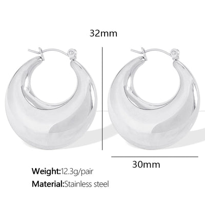 1 Pair Elegant French Style Commute U Shape Semicircle Polishing Plating 304 Stainless Steel 18K Gold Plated Earrings