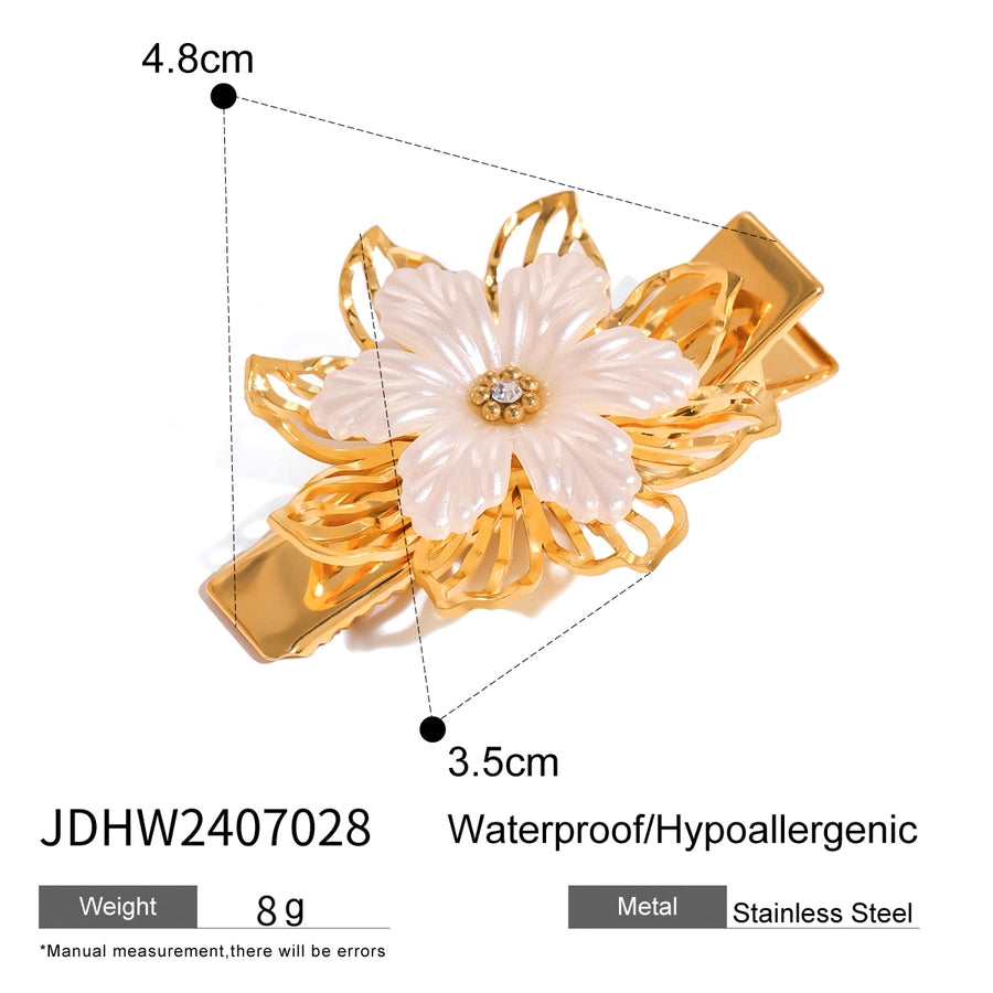 Women's Classic Style Flower 304 Stainless Steel Hair Clip