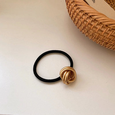 lady circle alloy rubber band plating hair tie