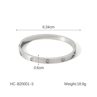 Jewelry IG Style Casual French Style Geometric 304 Stainless Steel Titanium Steel Zircon 18K Gold Plated Rings Bracelets