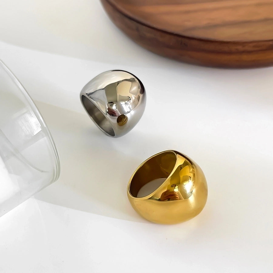 Jewelry Simple Style Streetwear Geometric 316L Stainless Steel  18K Gold Plated Rings