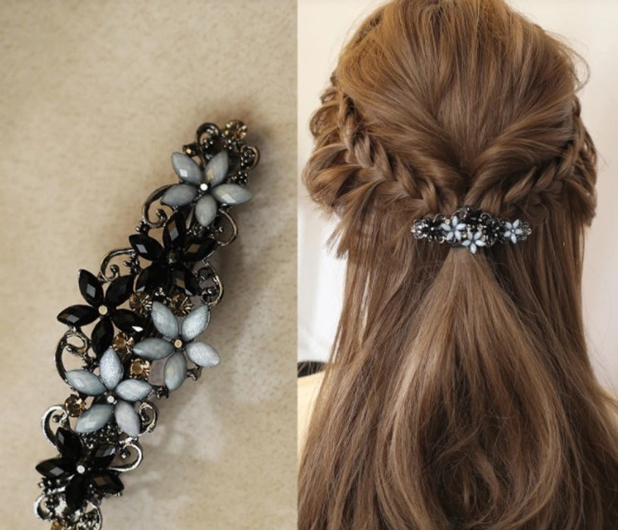 elegant flower rhinestone handmade diamond hair clip