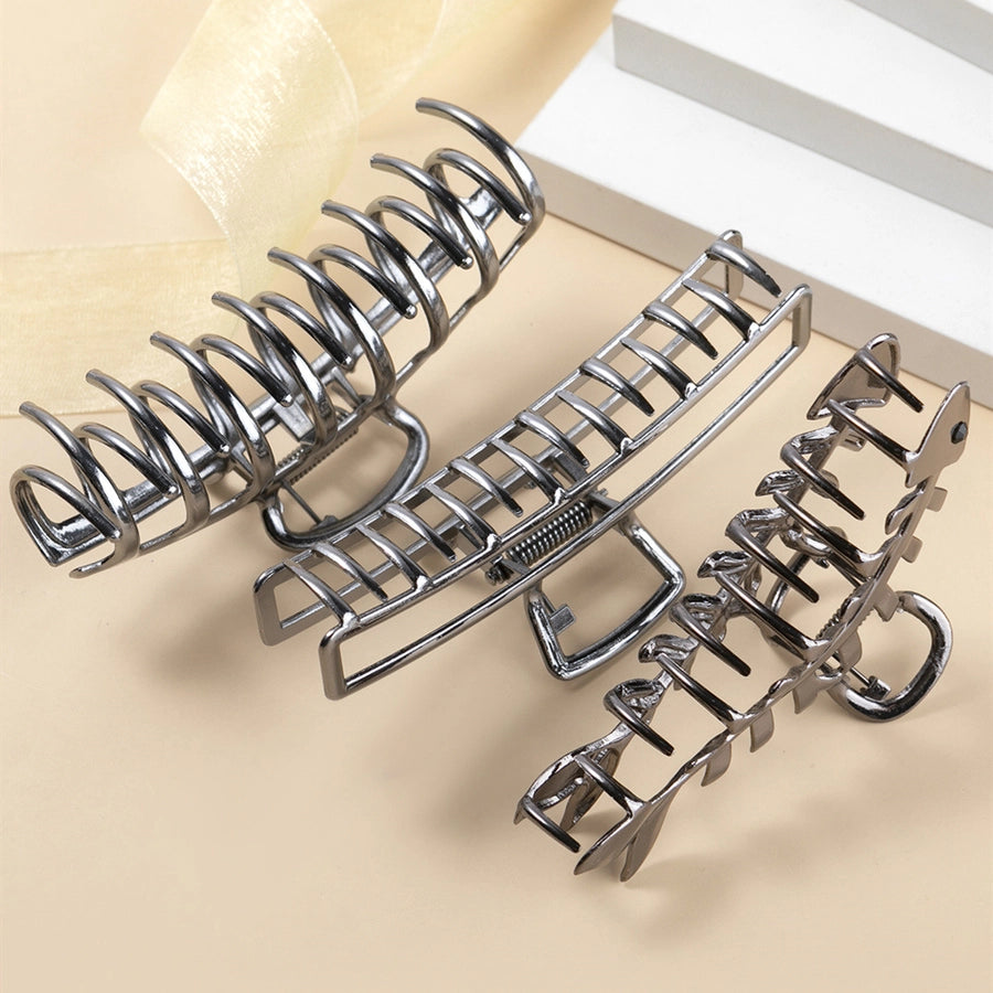 women's simple style geometric metal plating hair claws