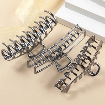 women's simple style geometric metal plating hair claws