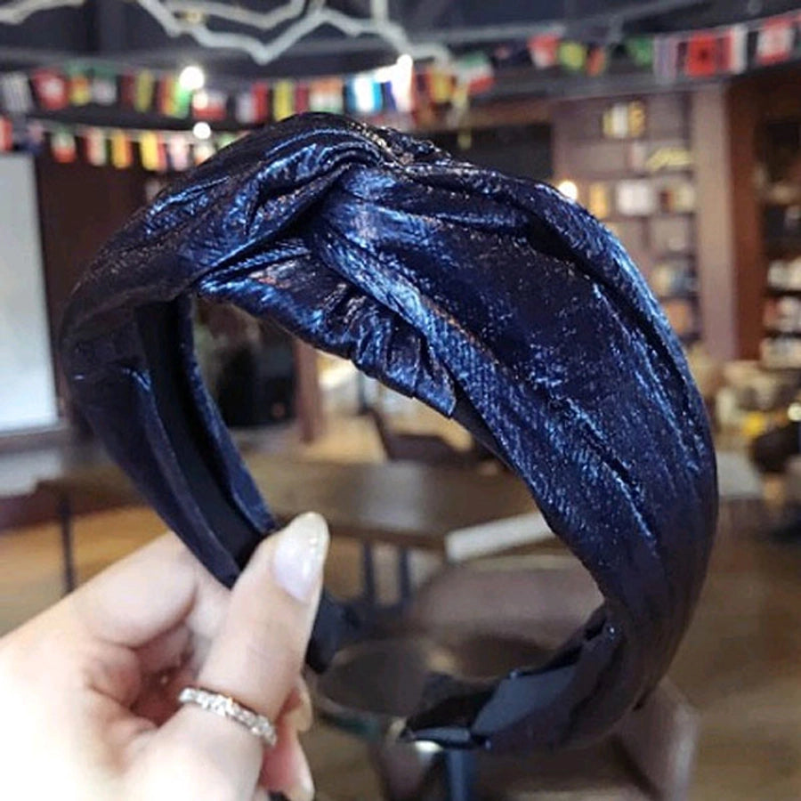 simple style solid color cloth patchwork hair band