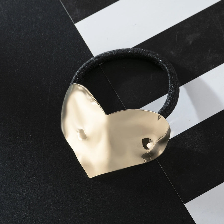 Women's Simple Style Heart Shape Alloy Hair Tie