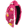 women's sweet simple style ice cream flannel inlay artificial pearls hair band