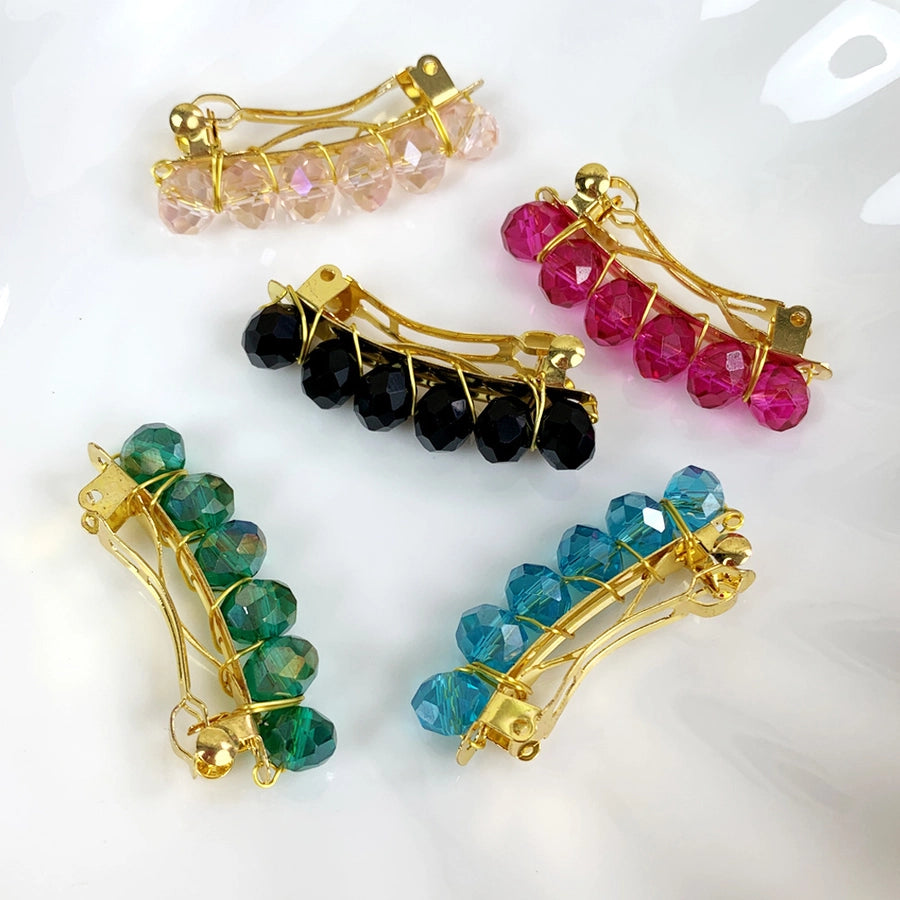simple style irregular alloy crystal patchwork hair clip