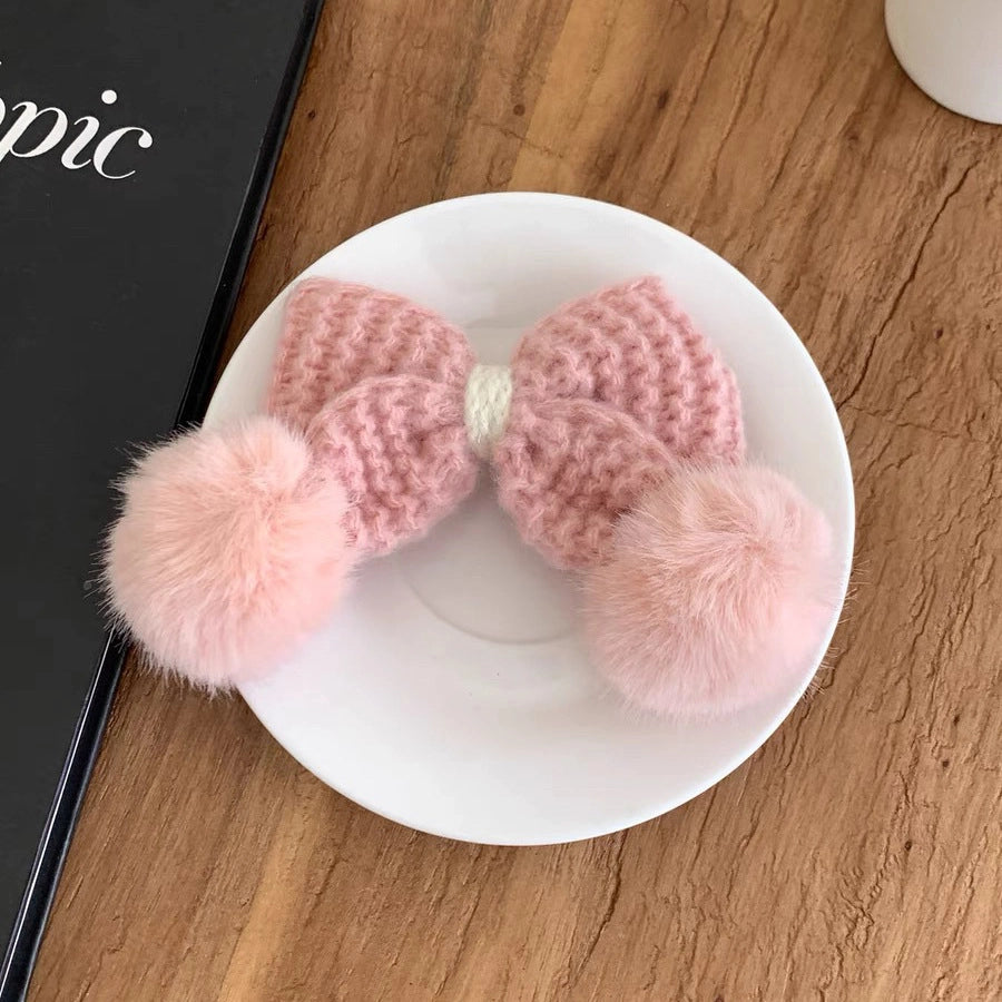 Women's Cute Sweet Bow Knot yarn Hair Clip