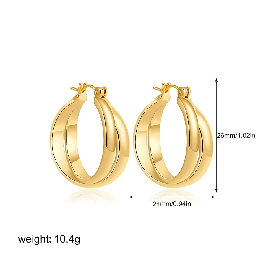 1 Pair Casual Simple Style Circle Copper Hoop Earrings