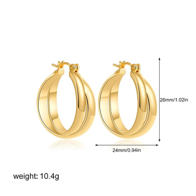 1 Pair Casual Simple Style Circle Copper Hoop Earrings