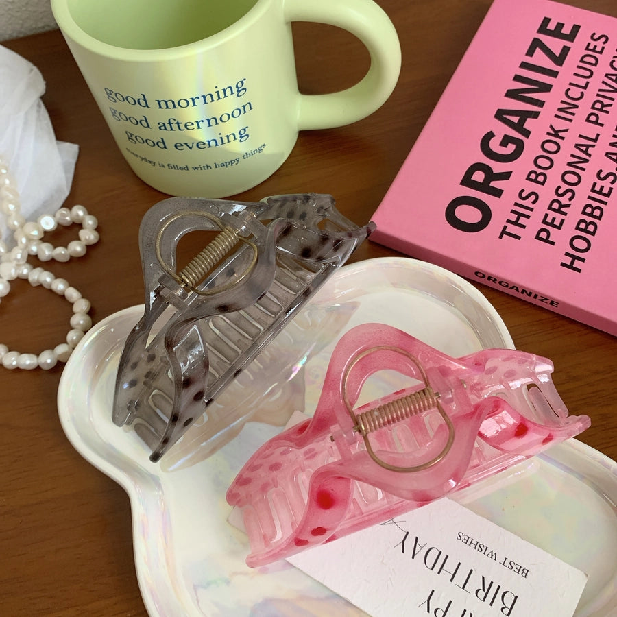 Women's Casual Simple Style Polka Dots Plastic Hollow Out Hair Claws