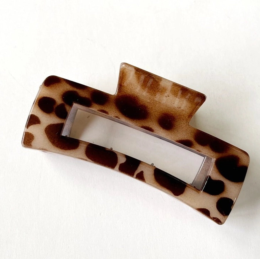 fashion geometric leopard plastic hollow out hair claws