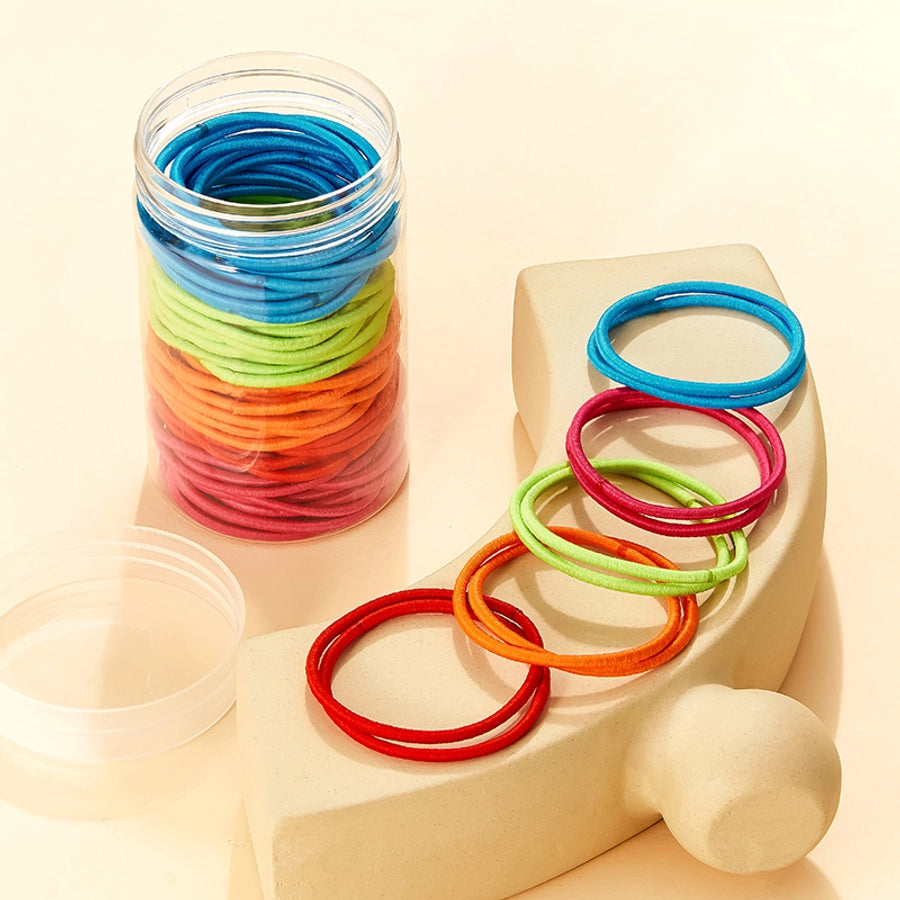 casual simple style solid color elastic band hair tie rubber band