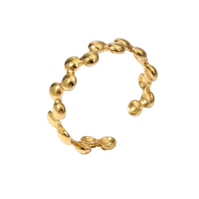 Jewelry Retro Leaf Heart Shape Flower 304 Stainless Steel Plating Open Rings