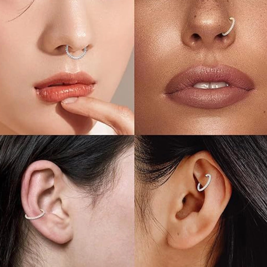1 Piece Nose Rings & Studs Simple Style Classic Style O-Shape Pure Titanium Titanium Alloy Zircon 14K Gold Plated White Gold Plated Ear Cartilage Rings & Studs Nose Rings & Studs