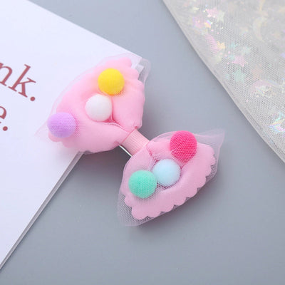 girl's sweet bow knot cloth gauze hair clip