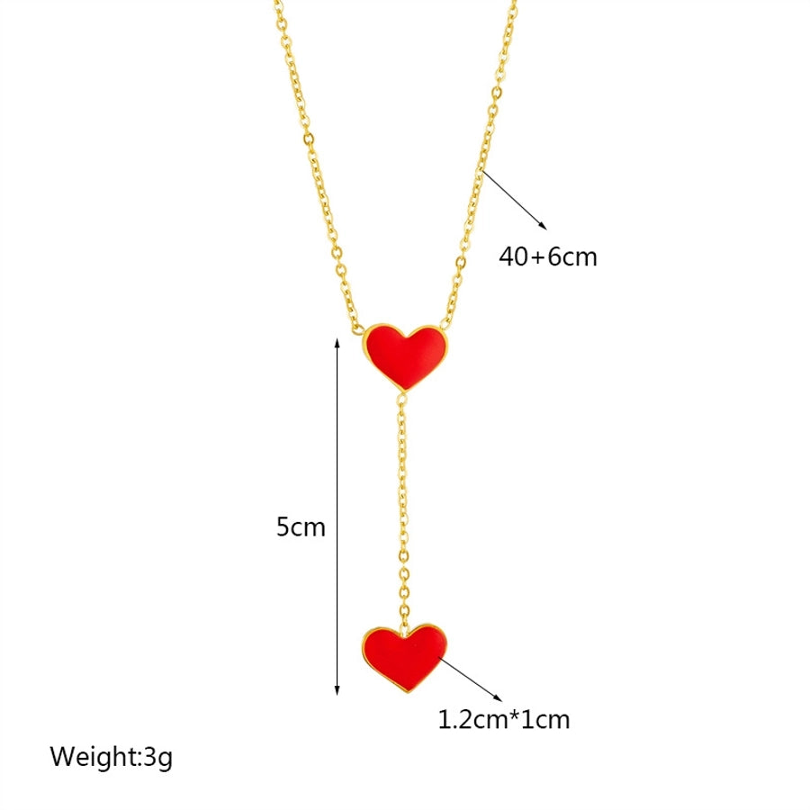 Jewelry Lady Heart Shape Eye Titanium Steel Plating Necklace