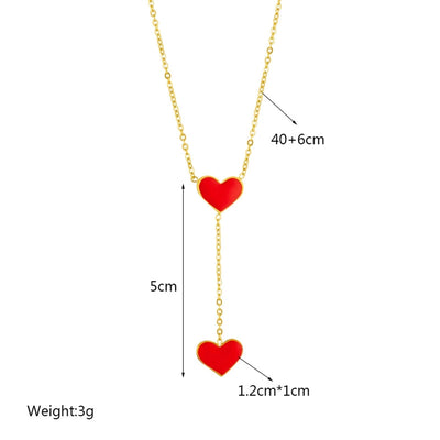 Jewelry Lady Heart Shape Eye Titanium Steel Plating Necklace