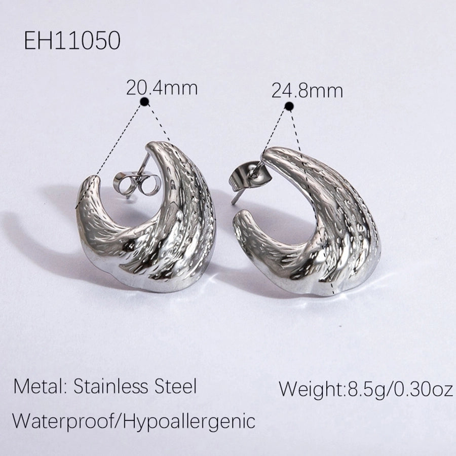 1 Pair Vintage Style Classic Style Geometric Heart Shape Plating 304 Stainless Steel Ear Studs