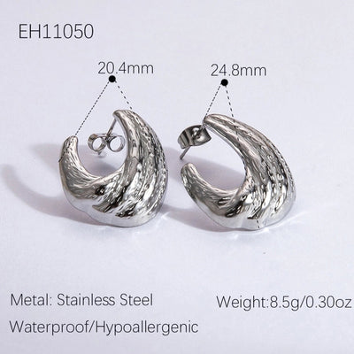 1 Pair Vintage Style Classic Style Geometric Heart Shape Plating 304 Stainless Steel Ear Studs