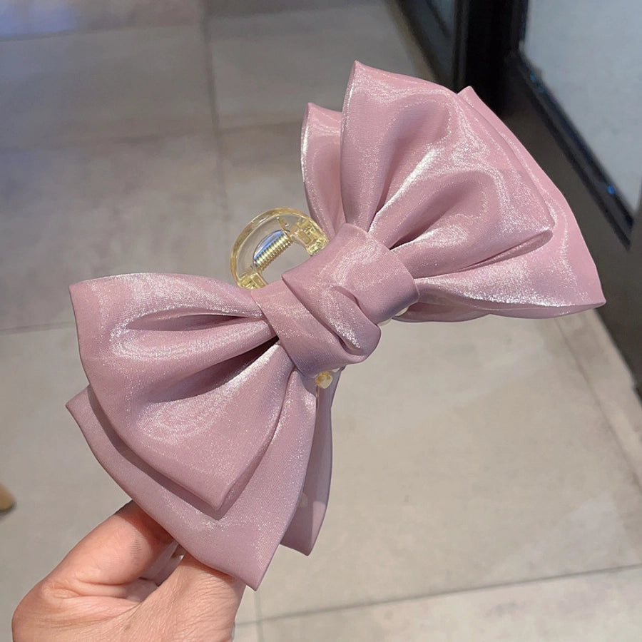 women's sweet simple style bow knot cloth hair claws