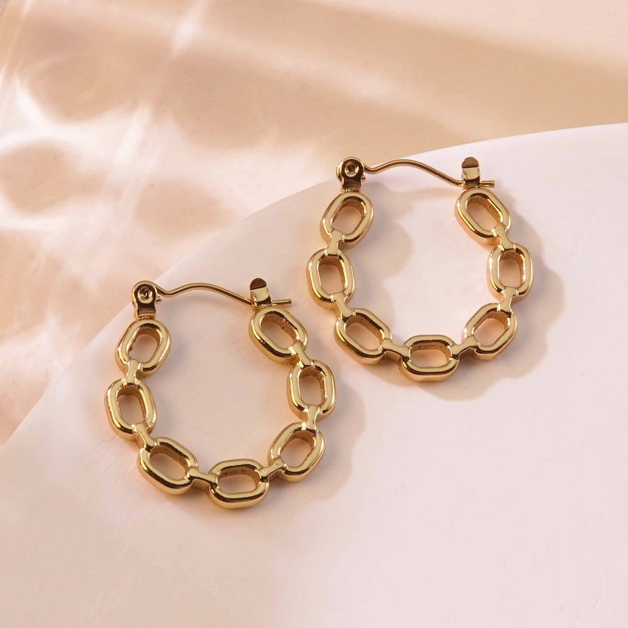 1 Pair Simple Style Classic Style Commute Geometric Heart Shape Strawberry Hollow Out 304 Stainless Steel Imitation Gold  Earrings Ear Studs