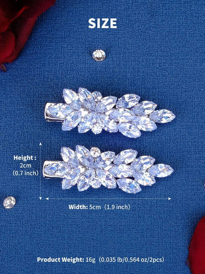 women's elegant sweet solid color alloy plating inlay rhinestones hair clip