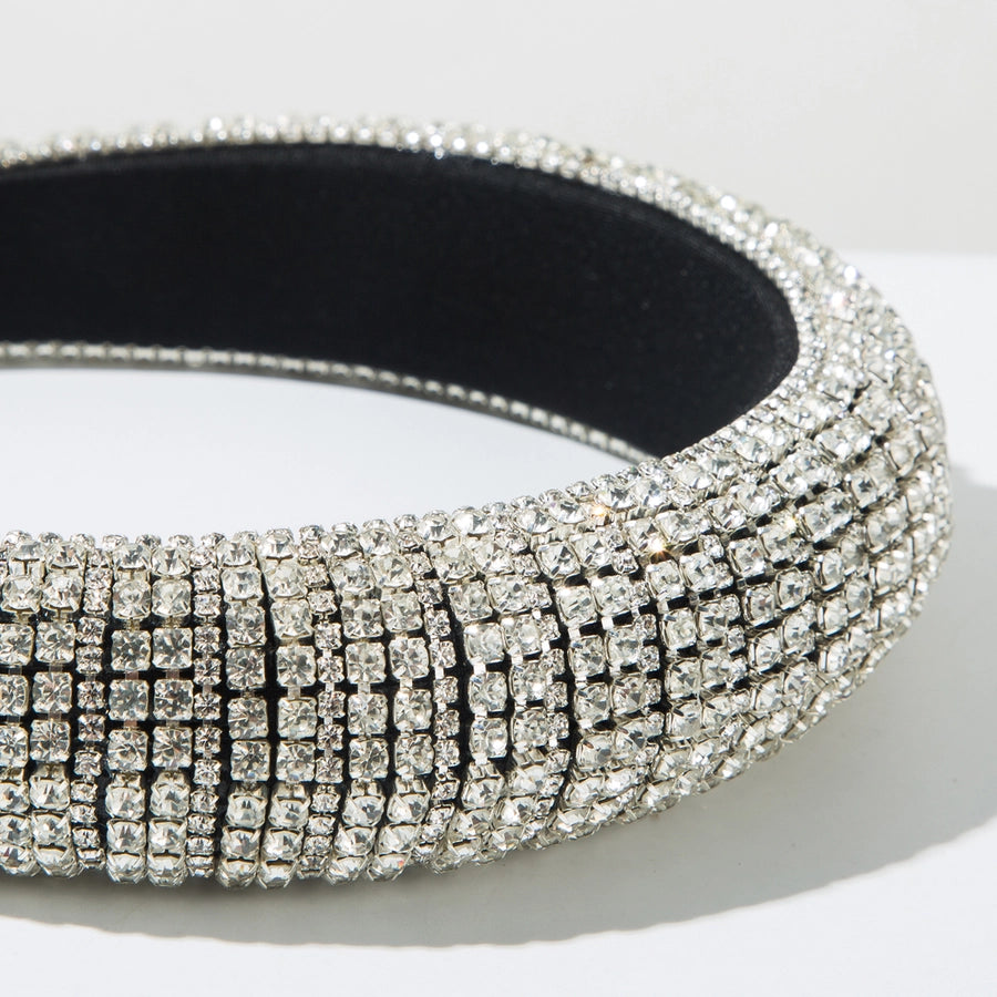 Elegant Glam Luxurious Women's Solid Color Alloy Cloth Inlay Rhinestones Hair Band