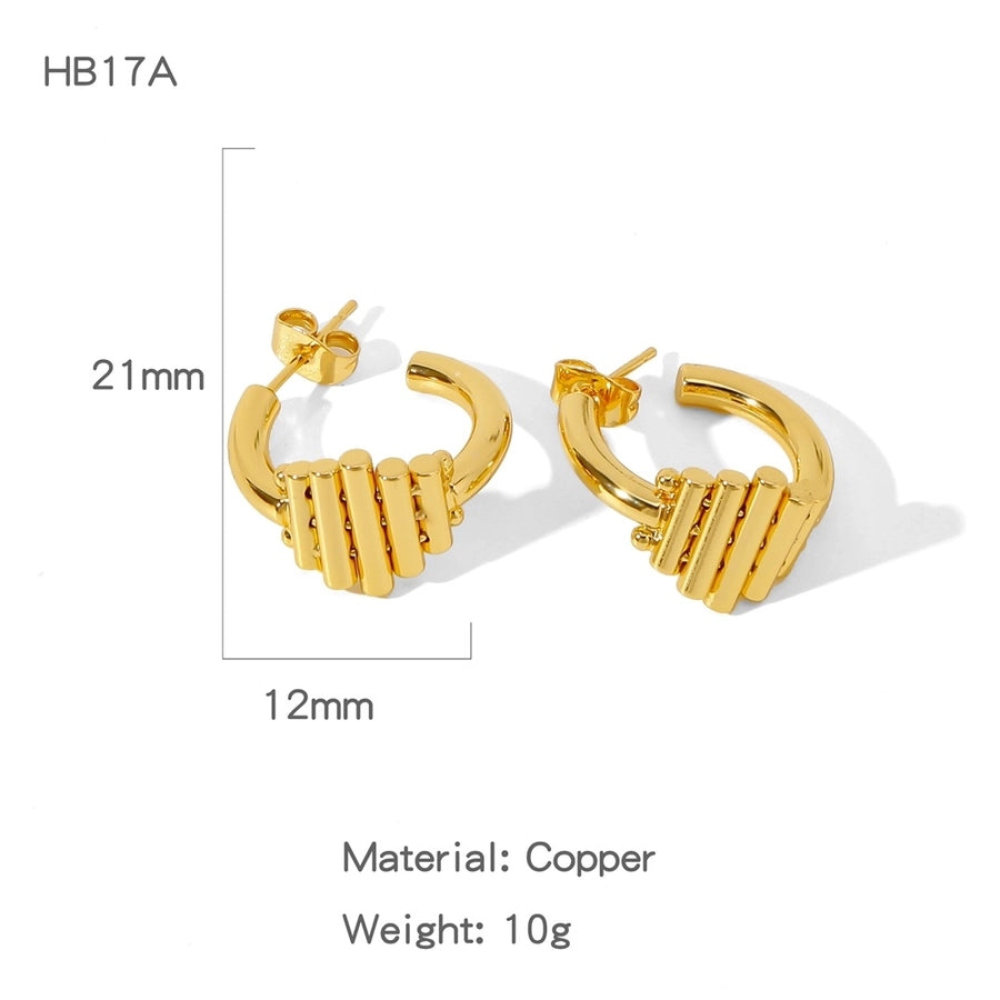 1 Pair Simple Style Solid Color Plating Copper Copper Earrings