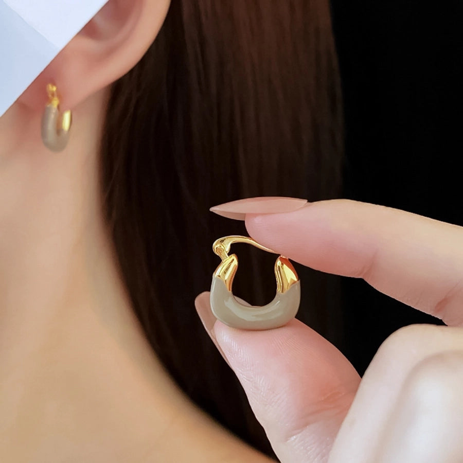 1 Pair Basic U Shape Plating Copper Earrings