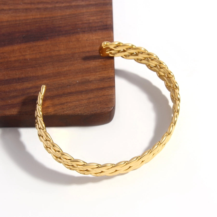Simple Style Commute Geometric Grain 18K Gold Plated Gold Plated 304 Stainless Steel  Bangle
