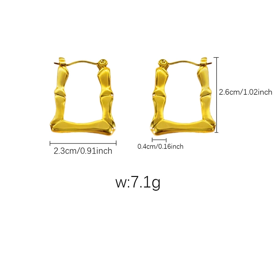 [Whole Body Titanium Steel] Geometric Irregular Titanium Steel Earrings Commuter's All-Matching Earrings