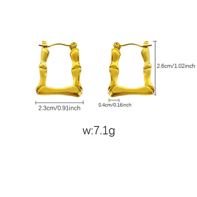 [Whole Body Titanium Steel] Geometric Irregular Titanium Steel Earrings Commuter's All-Matching Earrings