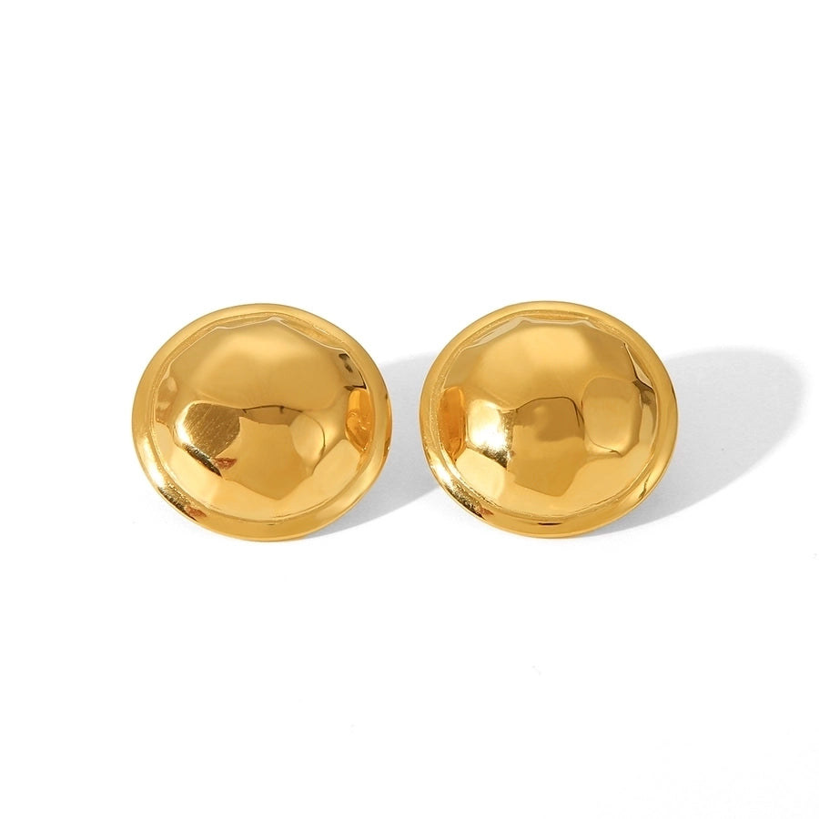 1 Pair IG Style Classic Style Thread 304 Stainless Steel Titanium Steel 18K Gold Plated Ear Studs